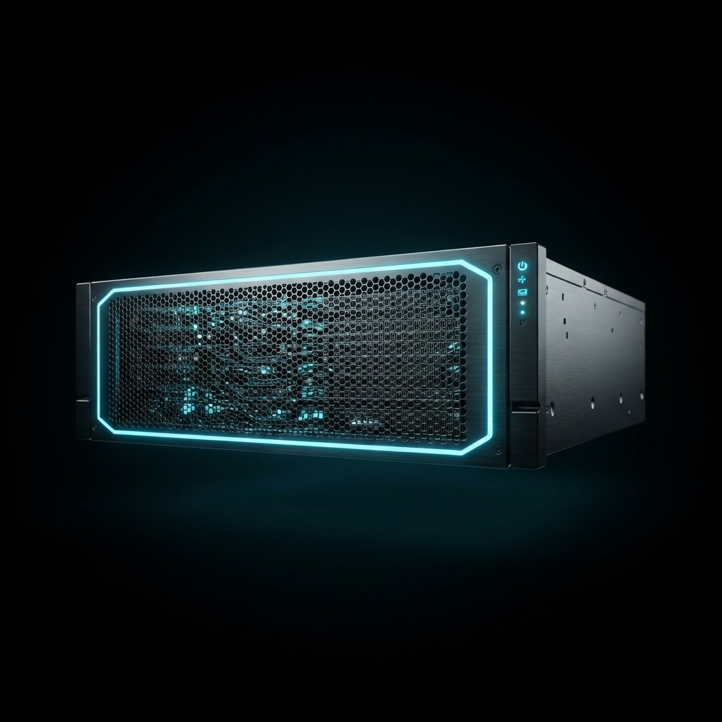 MOD9 — the 4U rackmount AI GPU node that runs the eight nebula systems